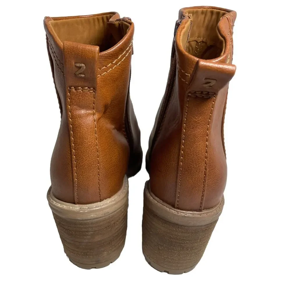 Zodiac Women's Boot Greyson Cognac Ankle Bootie Sz 10 Block Heel